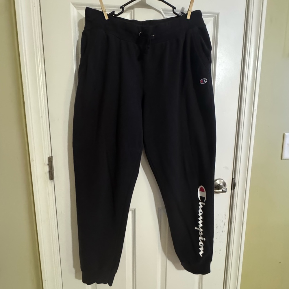 Champion Black Joggers with Logo